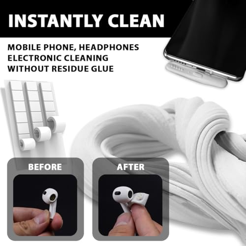 4 Piezas Protectores Anti-Polvo USB-C, con Tapón para Puerto de Carga, Protector para Altavoz & Masilla Limpiadora, Compatible con Serie iPhone 17/16/15, Accesorios de Protección (Negro) - imagen 6