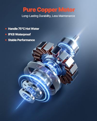 Image of VEVOR 1200W Macerator Pump, 48 GPM Flow, 33 ft /10 m Head, Macerator Sewerage Toilet Pump with 4 Water Inlets, Waste Water Disposal Upflush Machine for Toilet, Basement, Shower, Sink, Laundry, Bathtub