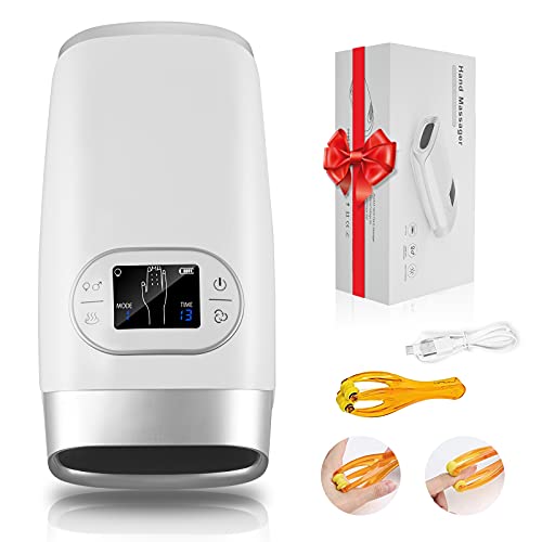 Masajeador de Mano Inalámbrico Con Calor, KOSIEJINN Masajeador de Manos Eléctrico, Masaje Compresivo Alivie La Fatiga y El Dolor De La Mano Seis Niveles De Intensidad, Regalos Para Familia Cover