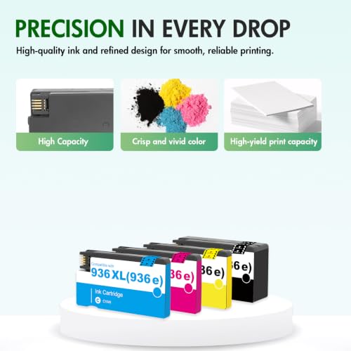 Image of 936 936XL 9125e Ink Cartridges Combo Pack for HP Printers 9120e 9730e 936e