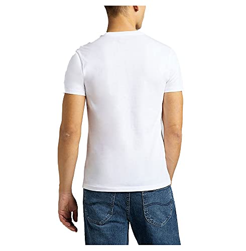 Lee - T Shirt Herren - Slim Fit - Twin Pack Crew - Weiß – Ansicht 2