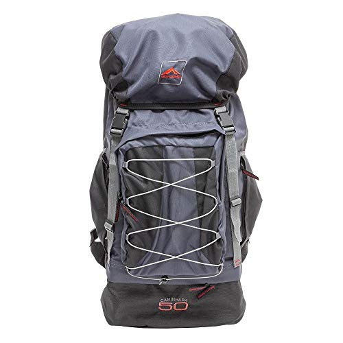 0050 - MOCHILA CAMINHADA 50 - CINZA COM PRETO