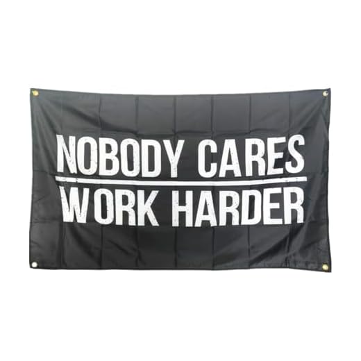 LEPCKIAT Nobody Cares Work Harder Flag 3x5FT,College Funny Dorm Banner - Vivid Color - Double Stitched Polyester with 4 Brass Grommets for College Dorm Room Decor. (Black1)