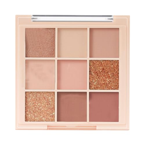 Paleta De Sombras De Ojos, 9 Colores De Sombra De Ojos Brillantes Chocolate, Sombra De Ojos En Polvo Mate, Paleta De Maquillaje De Sombra De Ojos, Paleta De Maquillaje Con Brillo Brillante, Paleta De