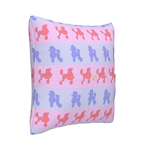 Vucemi Purple Poodle Polka Dot Printed Throw Pillow Covers Square Linen Cushion Case Farmhouse Decorative Pillowcase Cushion Cover For Sofa Couch Bed 20"X20" #TOP1