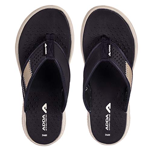 Image of Adda Men's I-CLOUD-3 Black, Navy, Grey Open-back Slipper - 10