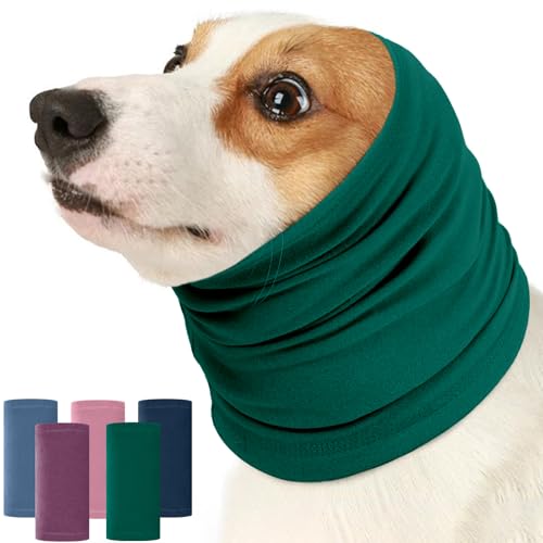Image of Nanaki Dog Calming Hoodie Ear Wraps for Dogs, Fireworks Ear Protection Head Muffs Doggy Warp Anxiety Relief, Doggy Hematoma Wrap, Pet Head Cover for Grooming and Force Drying Bathing Pet Protector