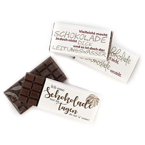 Mini Schokolade einzeln verpackt mit Sprüchen - 100 Mini Tafeln Vollmilch von Schokoladen-Sommelière Stefanie Bengelmann… – Bild 4