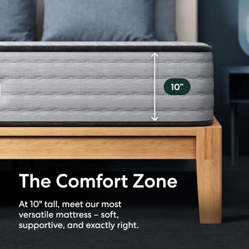 Image of Siena 10 inch Signature Hybrid California King Mattress - Medium Firm - Memory Foam & Innerspring System - 180-Night Trial - Pressure-Relief - Mattress in a Box