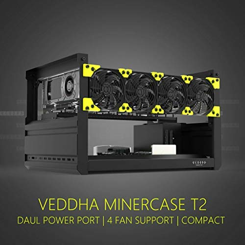 RXFSP Aluminium Mining Rig Frame,Open Air Mining Frame Rig Case 6GPU ETH BTC Ethereum Veddha Minercase T2 Edition,Black - Image 5