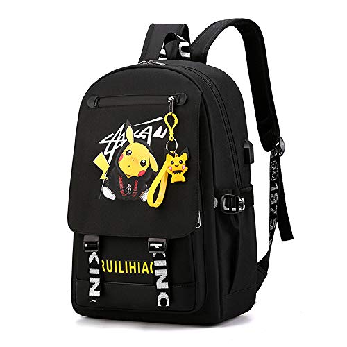 New Arrivals Fashionable Computer School Backpack with USB Port,Travel Business Work Backpack Cartoon Luminous Pattern Pikachu (black) Up To 60% OFF Fashionable Computer School Backpack with USB Port,Travel Business Work Backpack Cartoon Luminous Pattern Pikachu (black)