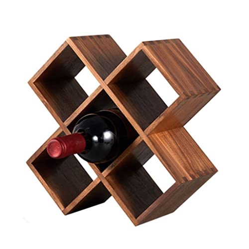Soporte para botellas de vino de nogal negro de 5 compartimentos miniatura 1