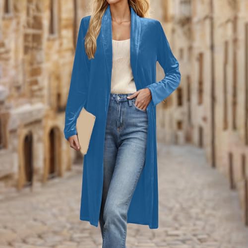 Velour Jacket for Women Fall Winter Long Sleeve Work Elegant Cardigan Jacket Blazers Windbreaker Coat Women 20252