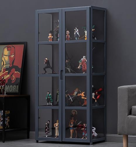 Vidrio Vitrina,estanteria con puerta, Vitrina para maquetas de Coches en Blanco, estanteria puertas cristal, Vitrina de Madera,mueble vitrina expositor,vitrinas de salon, Sellado Prueba de Polvo