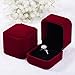 2 Pack Velvet Ring Boxes, Earring Pendant Jewelry Case, Ring Earrings Gift Boxes, Jewellry Display (Wine, Ring Box)