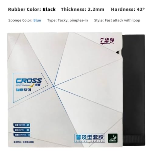 image for Ppbigu 729 Cross Red/Black Table Tennis Rubber 2.2mm Sponge, Tacky Pim