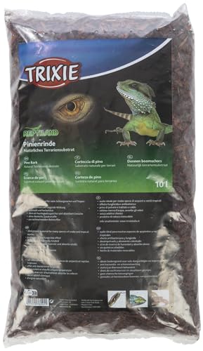 TRIXIE Pinienrinde Terrariensubstrat ideal für Schlangen und Tropenreptilien - 10 Liter - antibakteriell - entstaubt und hocherhitzt - Feuchtigkeitsspeicher - ohne chemische Zusatzstoffe - 76141