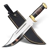 H.M Knives 15' Crocodille dundee Bowie Knife With Sheath-Fixed Blade Knife With Sheath-Survival Knife-Hunting Knife- for Camping, Outdoor, Bushcraft - Gift for Men