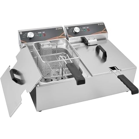 DULNICE 12L Commercial Double Basket Deep Fryer Cover
