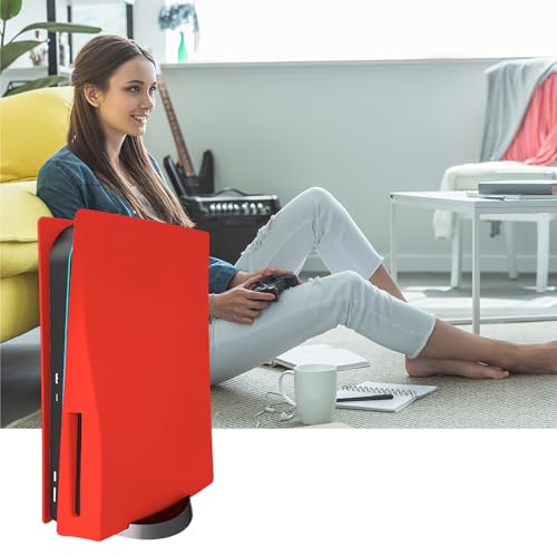 Image of Faceplate Cover Shell for PS5 Disc Edition Console Face Plates, Accessories Compatible with PlayStation 5 Protective Replacement Panels (Red)