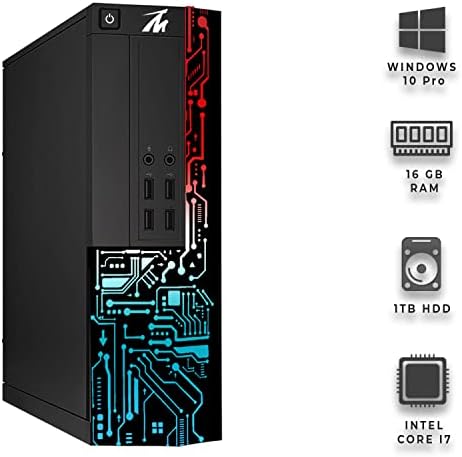 TechMagnet Computer Desktop PC, Intel Core i7, Siwa 8, 16GB RAM, 128GB SSD Boot + 1TB HDD, 27 Inch Monitor, Gaming Kit with Webcam, WiFi, Win 11 (Renewed) - 1