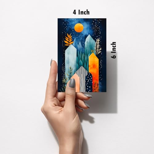 Image of SiddArtify Abstract Landscape Wall Art Prints Set - Colorful Nature Poster Decor for Living Room Bedroom - Set of 2-4x6 Inch - Board (Pack of 6) - Sticker (Pack of 6)