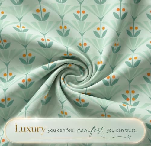 Image of BSB HOME 240 Tc Premium Single Bed Bedsheet, Soft Comfortable Bed Sheet with 2.5 Inches Frill Border, Stylish Printed Bedding for Bedroom, Elegant Bedsheet, 60 x 90 Inches - Muted Sage