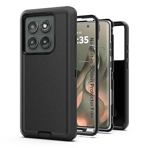 AWZHYDT for Motorola Moto Edge 5G 2025 Case, Heavy Duty Protective Case with [3 in 1] Rugged Rubber Shockproof Protection Cover for Moto Edge 2025(Black) by AWZHYDT - Used condition - US$7.42