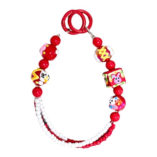 Elegante Portachiavi in Perline Fatte A Mano Cinta A Catena Mobile per Cellulare per Corda da Donna Cordino del Telefono Naturale.