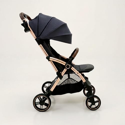 Image of Frido Autofold Travel Stroller for Babies, EN1888 Certified, One-Hand Auto-Fold & 5-Point Safety Harness, Lightweight Travel-Friendly Design with Suspension Wheels (0-4 Years, Gold Haze)