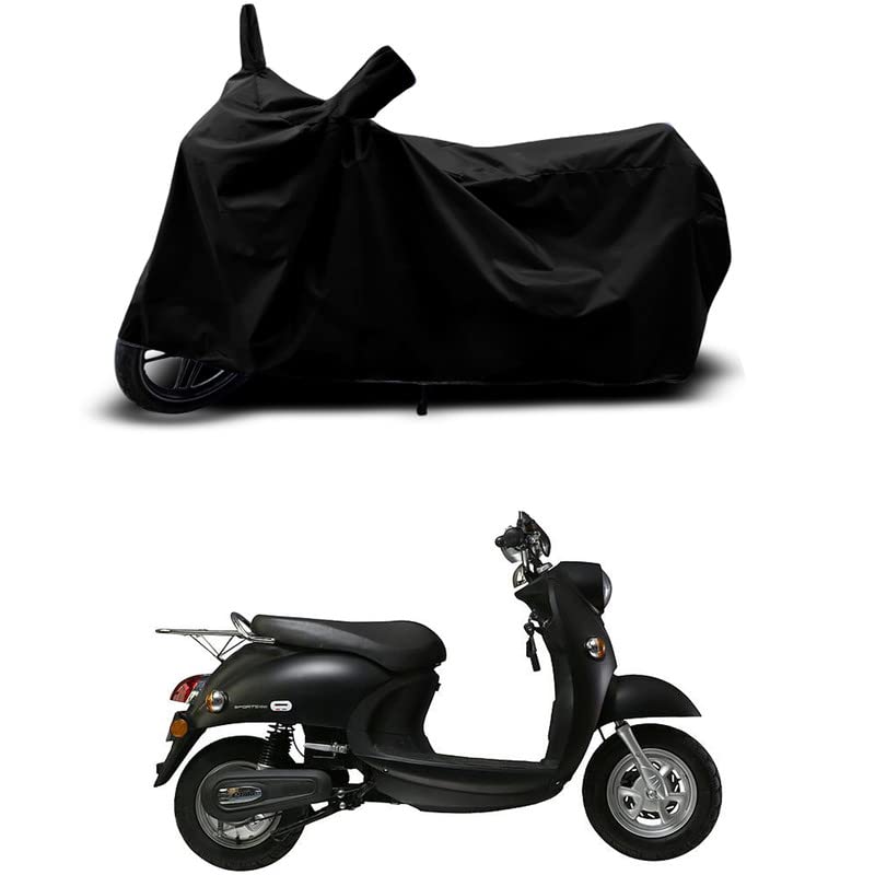 Image of 100% Scratchproof /UV-Rays /Heat Protection /Birds Dropping /Water Resistant /Dust Proof /Waterproof /Full Bike Scooty Two Wheeler Body Cover Compatible for Benling Kriti LI All Varients[Black]