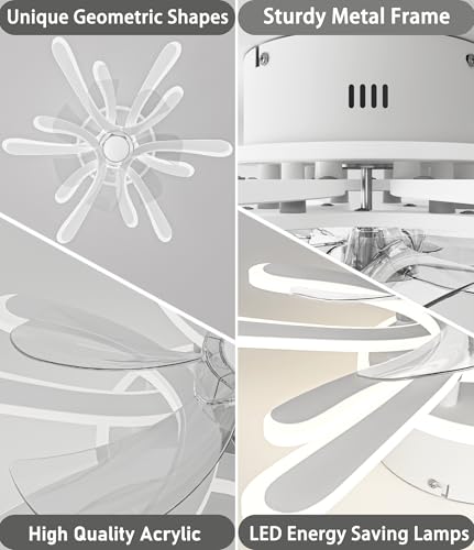 Ventilateur de plafond avec éclairage LED dimmable et télécommande - 4