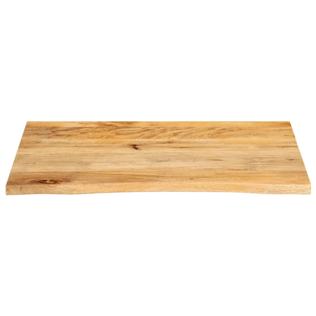 Blat stołu z litego drewna, mango, 70 x 60 x 2,5 cm, krawędź drzewa, naturalne wykończenie, wytrzymała płyta zastępcza na biurko, stół jadalny lub stolik pomocniczy, trwałe meble drewniane