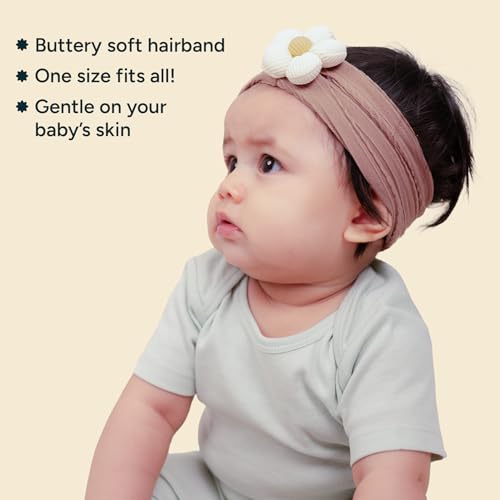 Image of Nintara Baby Hairband - Stretchable, Lightweight Accessory for Newborns | 5.5 inch x 3.1 inch, Buttery-Soft Headband Accessory for Newborns, Infants & Girls, Gentle on Skin, Ideal Gift for Baby Showers