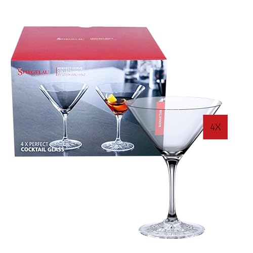 Spiegelau Cocktailgläser 4er Set, 165 ml, Perfect Serve, 4500175, Martini Gläser aus Kristallglas, Martinigläser spülmaschinenfest, Klar