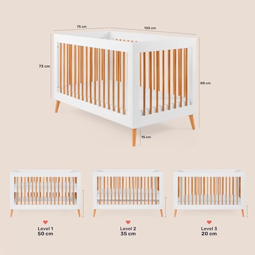 Image of Growgether APEX 4-in-1 Convertible Baby Crib, Premium Pinewood & LVL, Certified BS EN 716, Converts to Toddler Bed /Daybed /Sofa, 3-Level Adjustable Height, 0 to 4 Yr, Safety Rail | 1 Yr Warranty