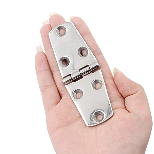 Shenghuiss 4 Pcs 4" X 1.5" Boat Strap Hinge Door Hinge Marine Grade Stainless Steel 316 Hinge 6 Holes (102 Mm X 38 Mm) Casting Cabinet Hatch Door Rvs Hinges W/Fasteners #TOP7