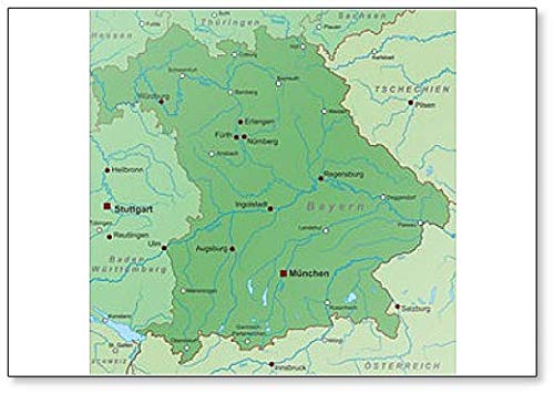 Bundesland Bayern Landkarte in Grün imán para nevera
