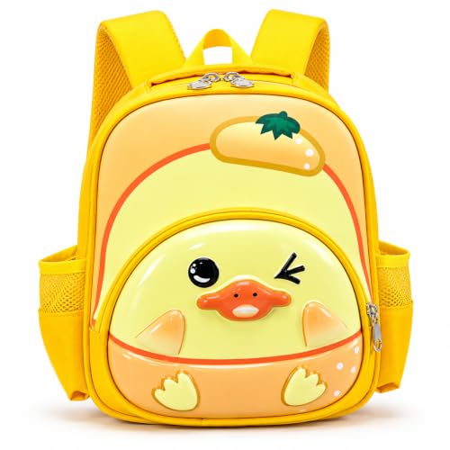 JZLIFE Kids Backpacks Kids School Bags Durable Lightweight Backpacks for Preschoolers with Cartoon Design Waterproof Breathable Kindergarten Backpacks for Toddlers Rubber Duck