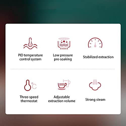 XFZJCHAP Coffee Machine Semi-Automatic Espresso Steam Milk Froth 1.7L Large Capacity Modern Style Silver - Image 3