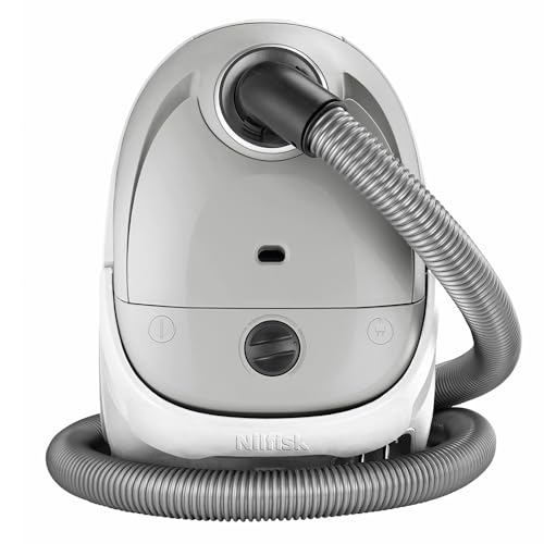 Nilfisk Aspiradora One para Suelos y Alfombras con Filtro HEPA - Aspirador Potente, Compacto y Ligero - Gris Claro 3L, 750W (LGRPC13P05A-HFN Parquet)