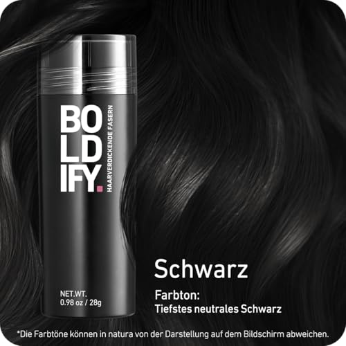 Foto von BOLDIFY Haarfasern für dünner werdendes Haar, für Damen & Herren, Schwarz 28g