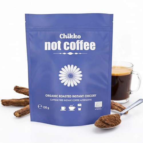 Chikko Not Coffee Bio-Zichorienkaffee – Koffeinfreie Instant-Kaffee-Alternative – Ohne zugesetzten Zucker – 100% europäische Zutaten – Frei von Zusatzstoffen und Chemikalien, 150 g