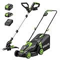 STEELITE 20V Cordless Electric Lawn Mower & String Trimmer Combo, 13-Inch Brushless Battery Powered Lawn Mower with 4.0Ah & 2.0Ah Batteries and Charger, Lightweight Push Mower & Cordless Edger