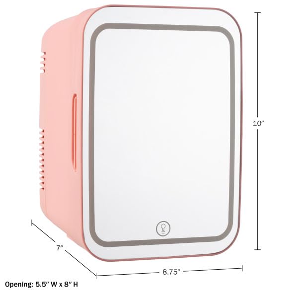 Home-Complete 80-5209 4L or 6 Can Skincare Fridge, Pink
