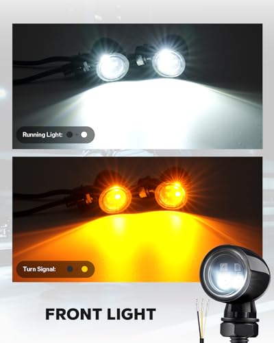 Image of Mini Led Turn Signals Motorcycle Blinkers 4LEDs Front Rear Turn Signals universal bullet signal lights Fit for Honda Yamaha Suzuki Kawasaki Harley Chopper Bobber,4pcs