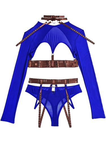 Image of Kaei&Shi Rave Outfit, Adjustable Strappy, Contrast Color, Choker, Chain Belt