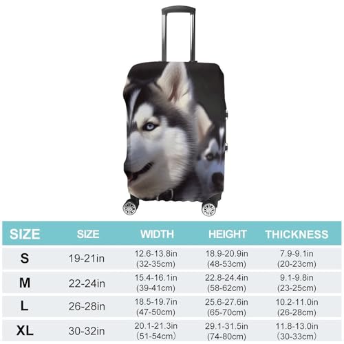 Travel Luggage Cover Suitcase Protector Husky Dog Elastic Washable Stretch Suitcase Protector Anti-Scratch Travel Suitcase Cover Fit 18-32 Inch Luggage2