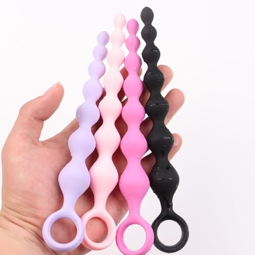 アナルプラグ アナルビーズ アナル開発 アナル拡張 アナルグッズ 初心者向け 7連結ビーズ シリコン製 連珠式 男女兼用 ソフト素材 装着出来るプラグ 防水 ポータブル (ピンク) - 画像5