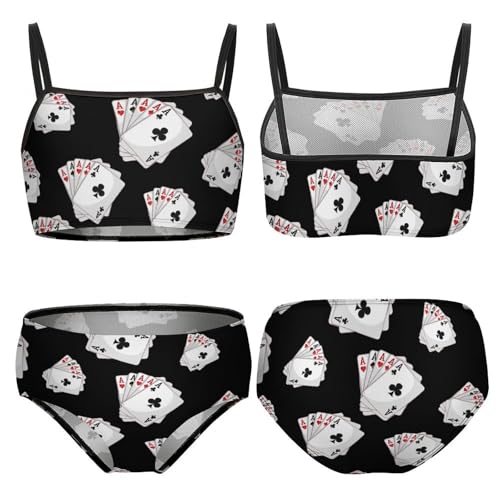 Gambling Casino Aces Poker Girls Swimsuits Two Piece Bikini Sets Beach Sport Swimwear Bathing Suit3